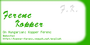 ferenc kopper business card
